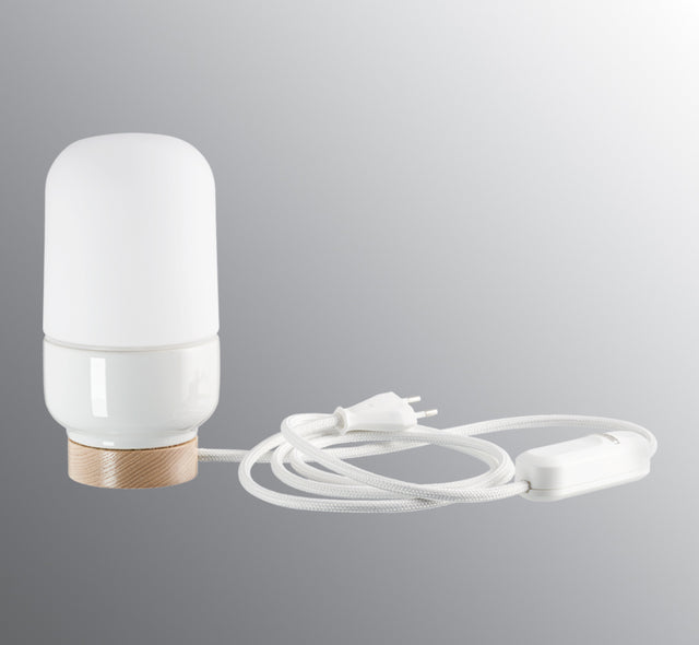 OHM Table 100/190 WM | Weiße Tischleuchte mit mattem Opalglas