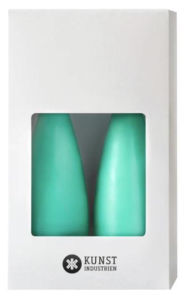 Hohe konische Stumpenkerze in Mint Green, 20 Zentimeter hoch