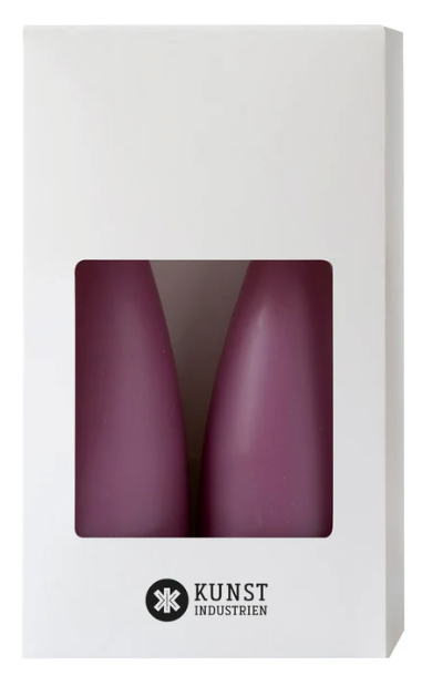 Hohe konische Stumpenkerze in Light Heather, 20 Zentimeter hoch