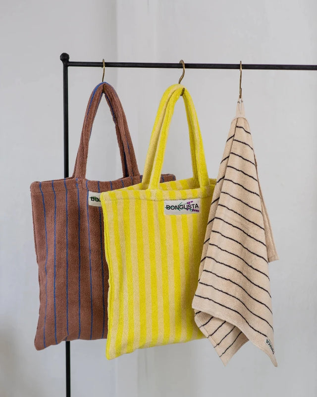 Bunte gestreifte Tote Bag NARAM aus Baumwoll-Frotte