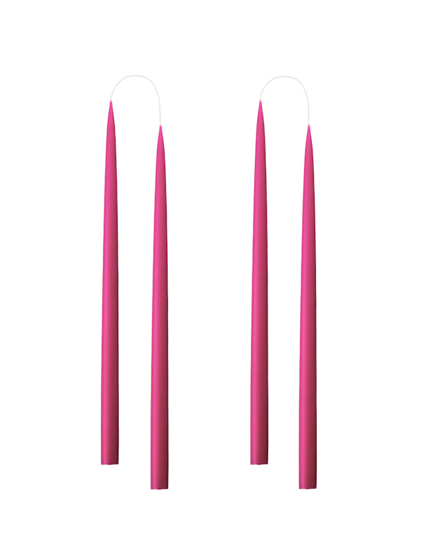 Konische Stabkerze in Cerise, 35 Zentimeter hoch