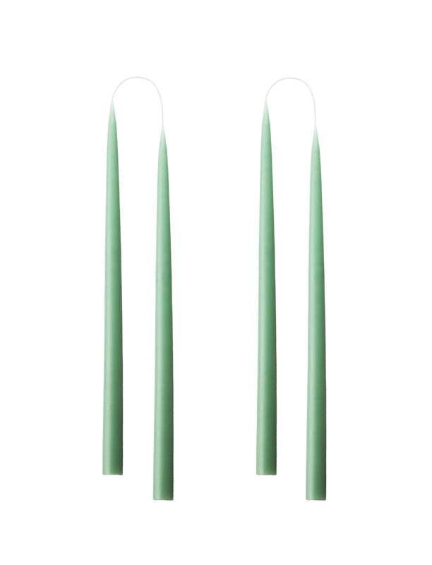 Konische Stabkerze in Dark Reseda Green, 35 Zentimeter hoch