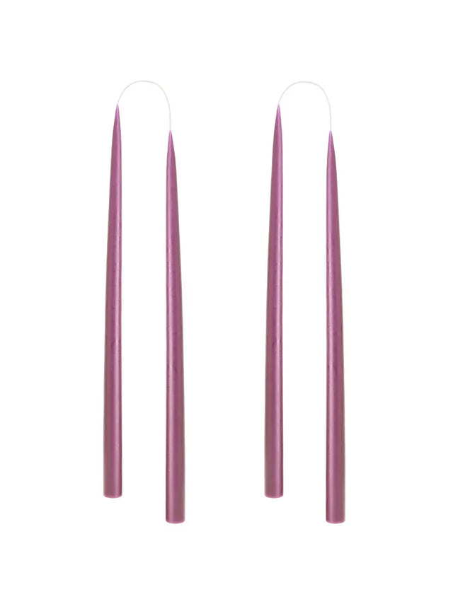 Konische Stabkerze in Light Heather, 20 Zentimeter hoch