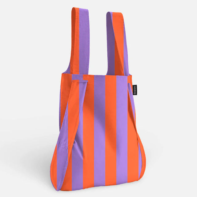 Notabag Original RED/PURPLE STRIPES | Tragetasche und Rucksack für unterwegs