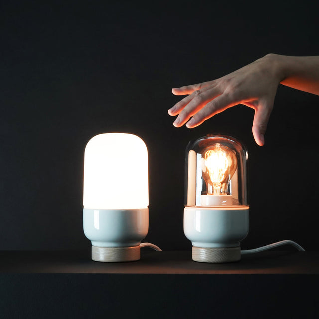 OHM Table 100/190 WM | Weiße Tischleuchte mit mattem Opalglas