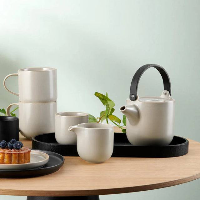 Teekanne COPPA TOFU mit Holzgriff und Edelstahlfilter| 1,0 L