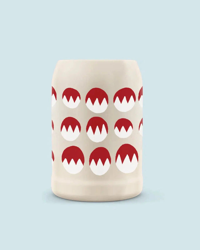 Halber Bierkrug Fränkischer Rechen Beige | 0,25 l Keramikkrug