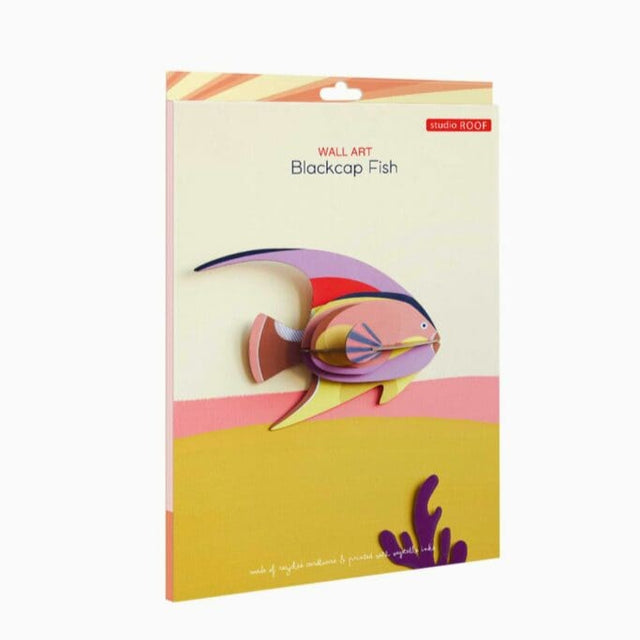 Wanddeko BLACKCAP FISH | Bunter Fisch aus Karton für die Wand