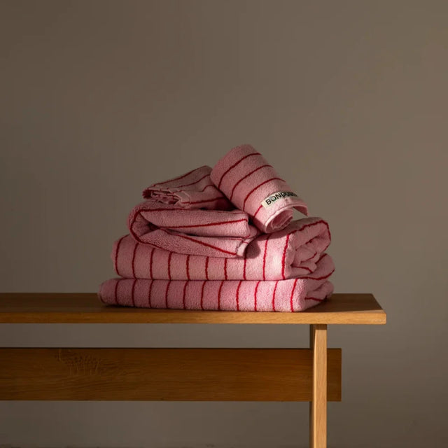 Frottee-Handtuch NARAM | BABY PINK & SKI PATROL RED