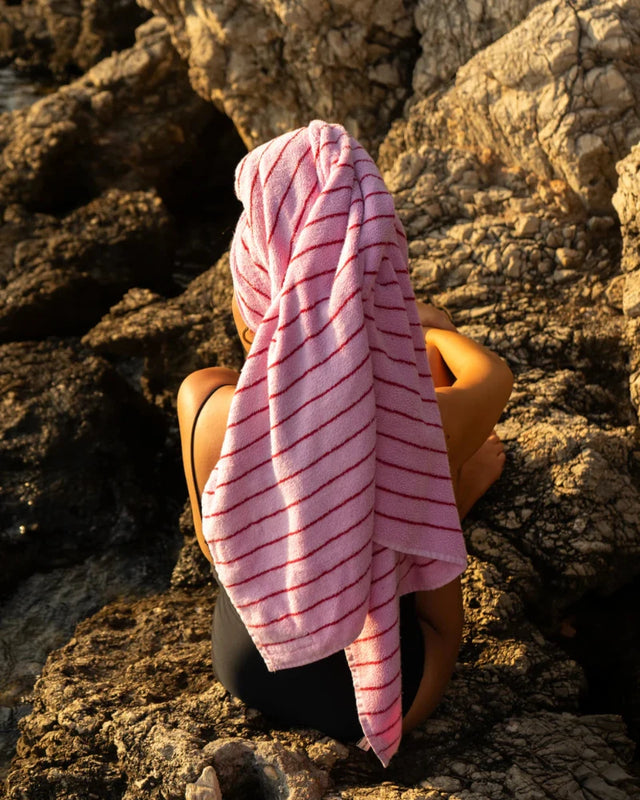 Frottee-Handtuch NARAM | BABY PINK & SKI PATROL RED