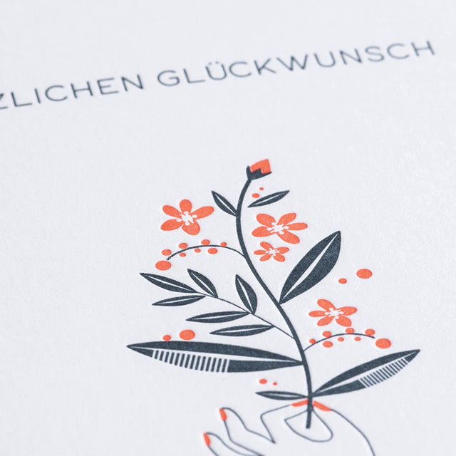 Letterpress-Klappkarte | Herzlichen Glückwunsch