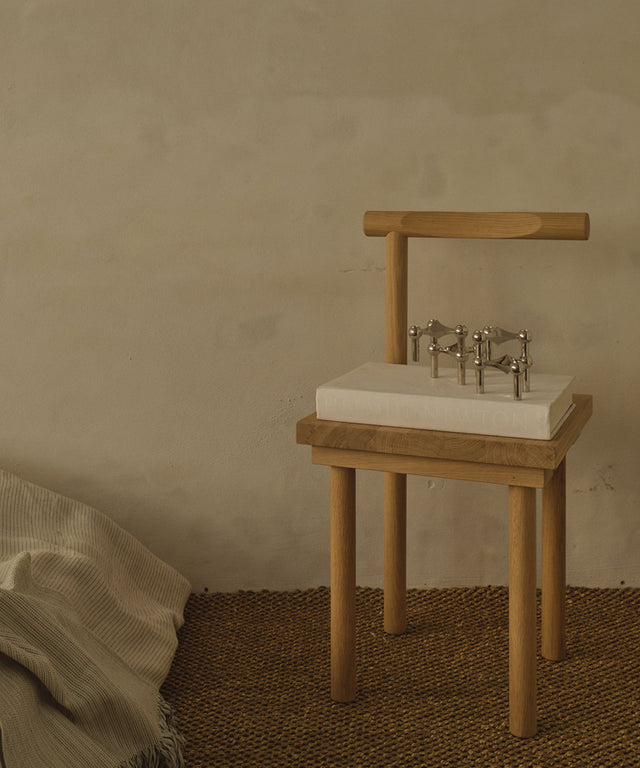 STOFF Nagel Kerzenhalter für 3 schmale Kerzen | CHROME