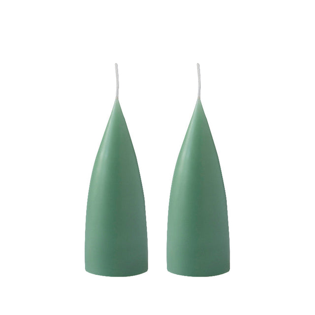 Konische Stumpenkerze 16 cm in Dark Reseda Green