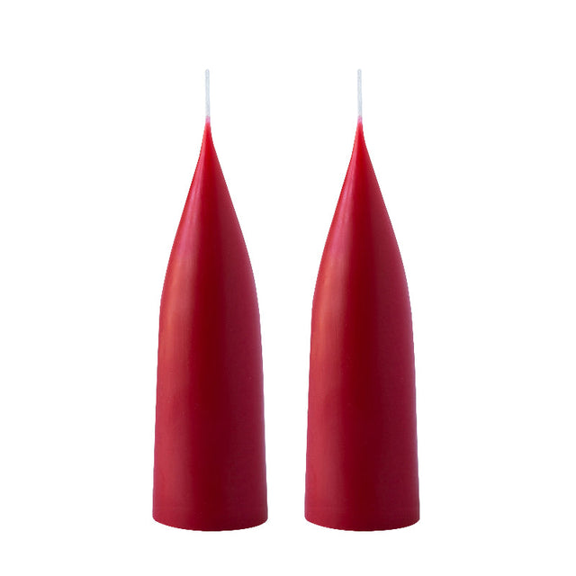 Hohe konische Stumpenkerze in Dark Red, 20 Zentimeter hoch