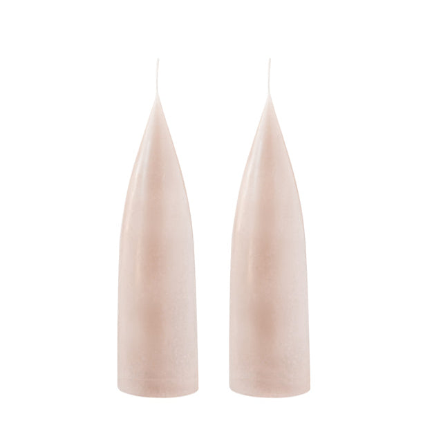 Hohe konische Stumpenkerze in Nude, 20 Zentimeter hoch
