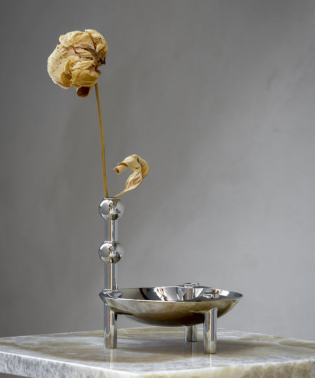 Vase für STOFF Nagel-Kerzenhalter | CHROME