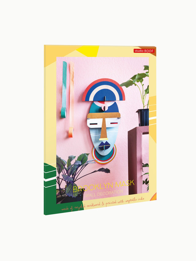 Bunte Wanddeko BROOKLYN | Wandmaske aus Karton