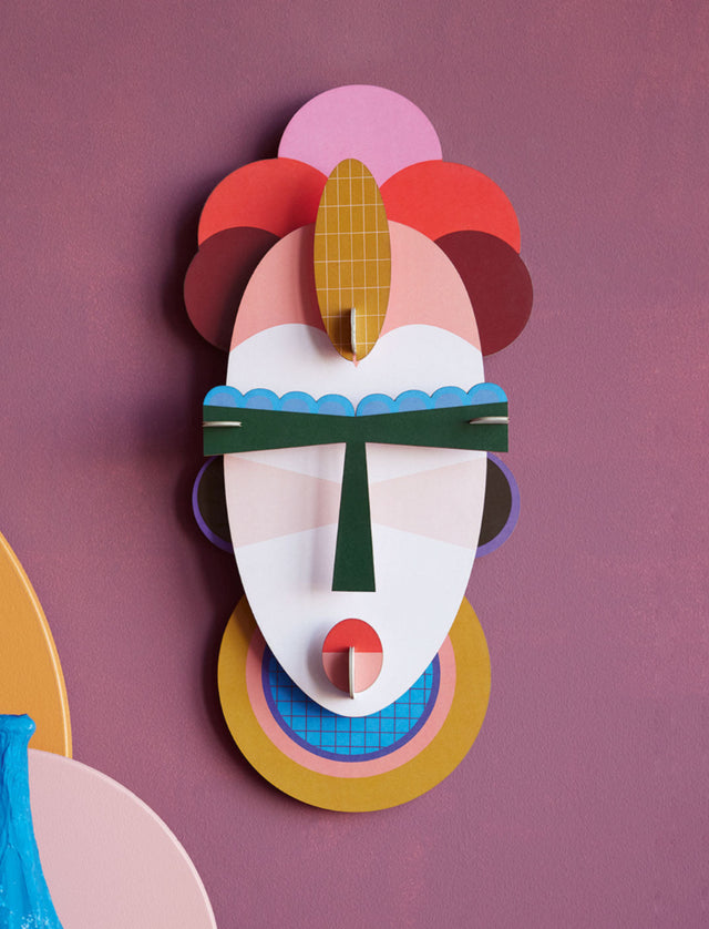 Bunte Wanddeko CALI | Wandmaske aus Karton