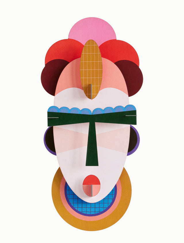 Bunte Wanddeko CALI | Wandmaske aus Karton