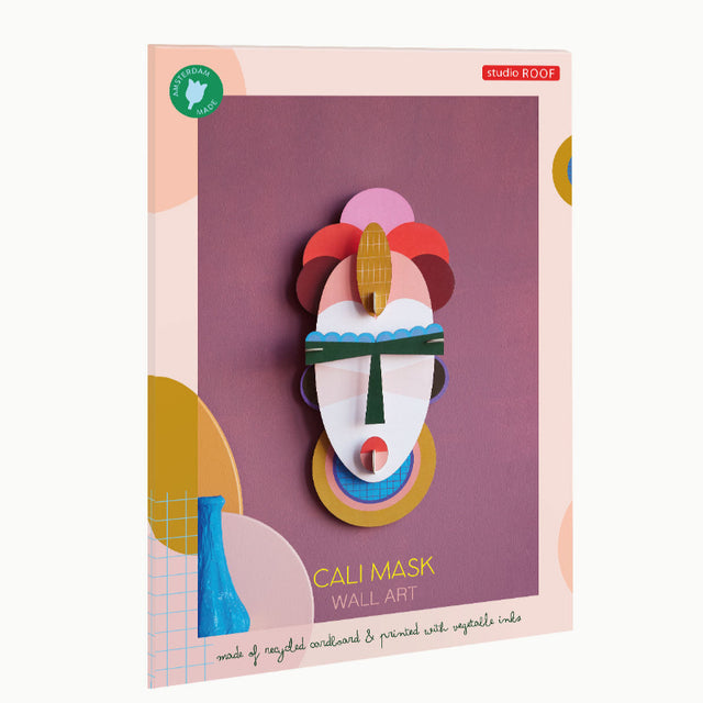 Bunte Wanddeko CALI | Wandmaske aus Karton