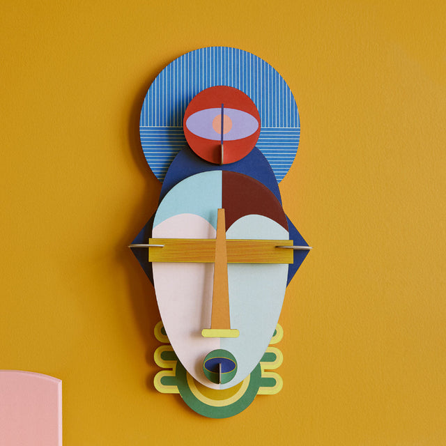 Bunte Wanddeko SAPA | Wandmaske aus Papier