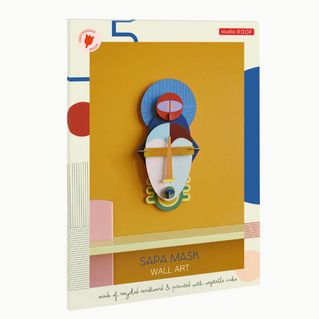 Bunte Wanddeko SAPA | Wandmaske aus Papier