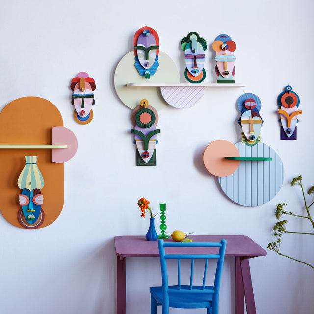 Bunte Wanddeko SAPA | Wandmaske aus Papier