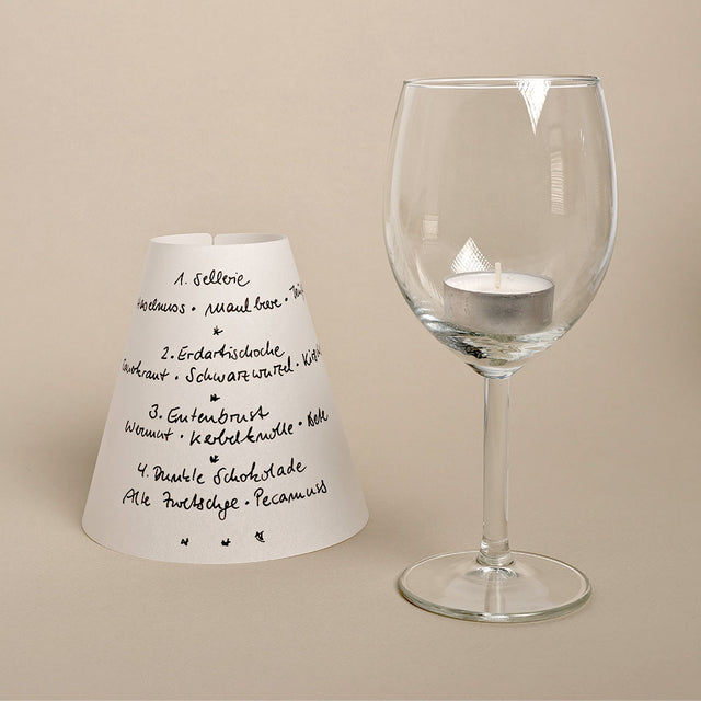 Weiße Papier-Lampenschirme für Weingläser - REINE HELENE| 3 im Set