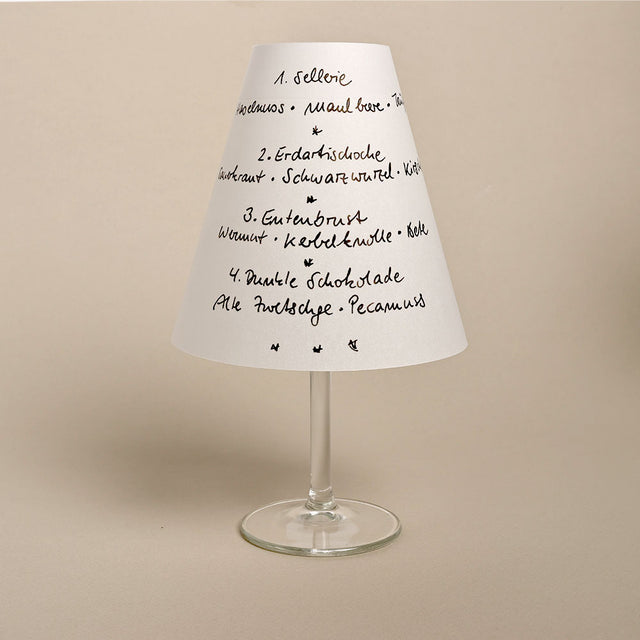 Weiße Papier-Lampenschirme für Weingläser - REINE HELENE| 3 im Set