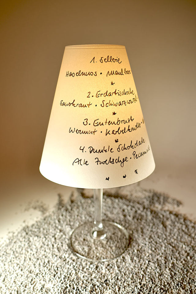 Weiße Papier-Lampenschirme für Weingläser - REINE HELENE| 3 im Set
