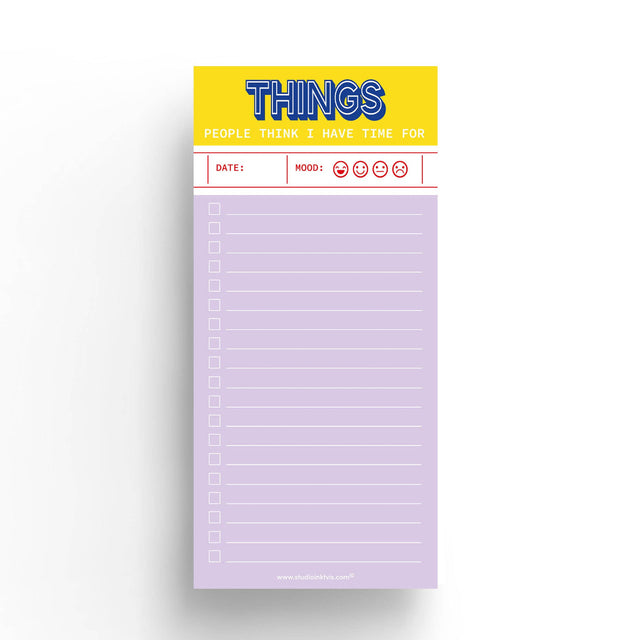 To-Do-Liste und Notizblock "THINGS PEOPLE I THINK I HAVE TIME FOR" | Studio Inktvis