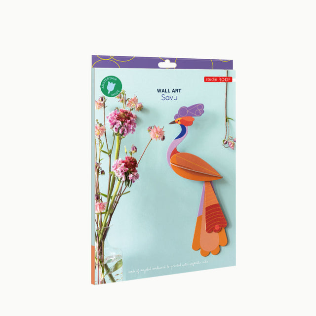 Bunter Paradiesvogel aus Karton für die Wand | SAVU
