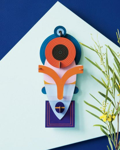 Bunte Wanddeko LAMU | Wandmaske aus Karton