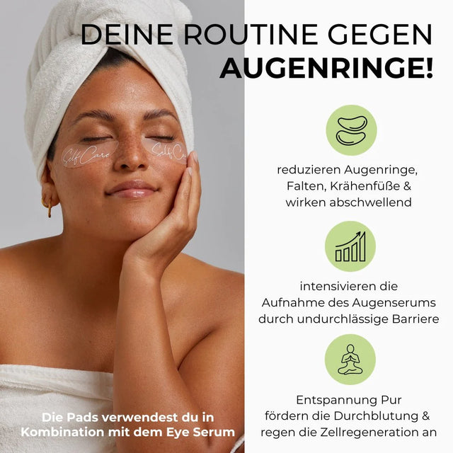 Wiederverwendbare Augenpads aus Silikon + Eye Serum 5 ml