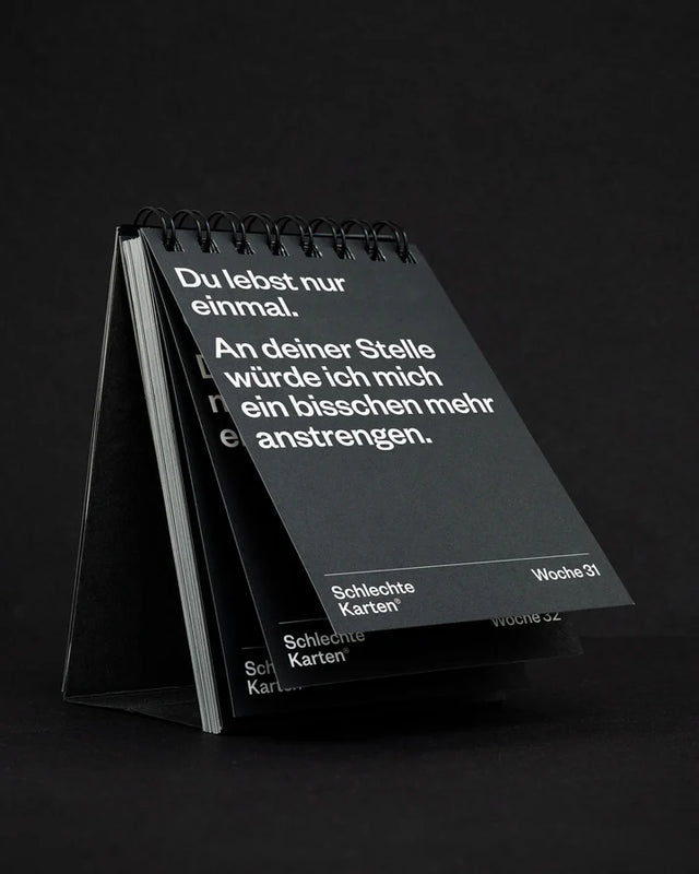 Demotivierender Tischkalender 2026 | Schlechte Karten