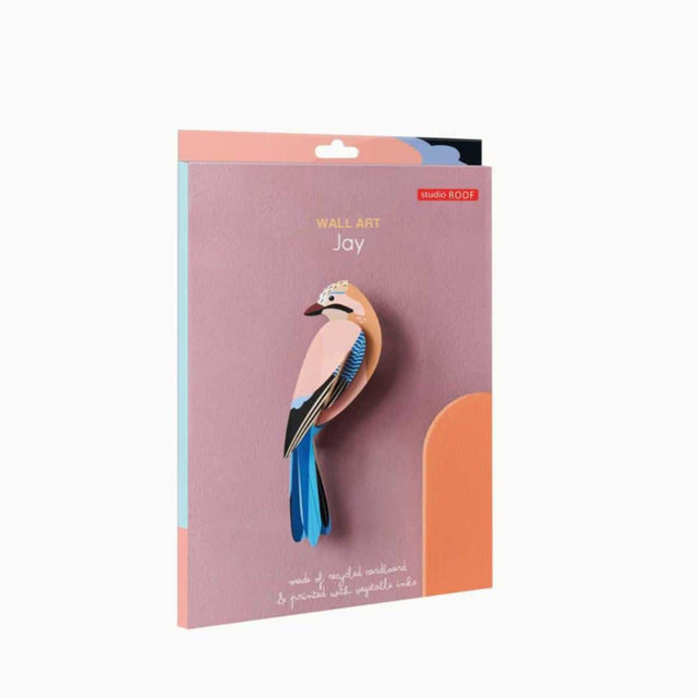 Wanddeko JAY | Bunter Eichelhäher Vogel aus Karton