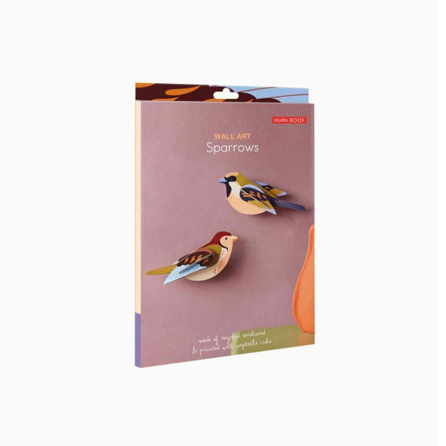 Bunte Wanddeko SPARROWS | Bunte Spatzen aus Karton