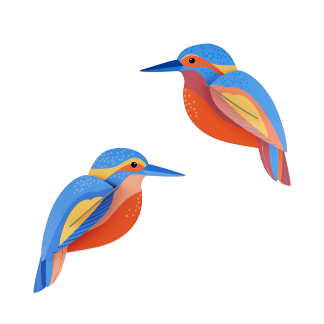 Bunte Wanddeko KINGFISHERS | Bunte Eisvögel aus Karton