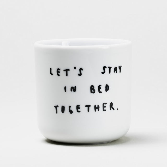 Porzellanbecher "LET'S STAY IN BED TOGETHER" | YAHYA STUDIO