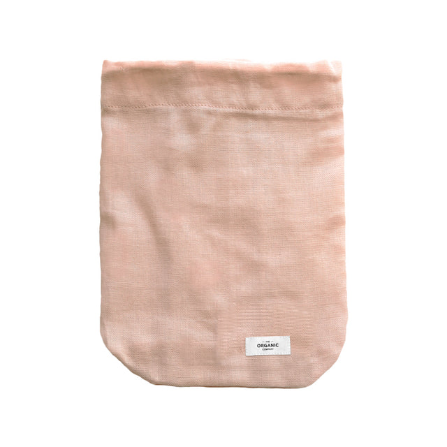 Großer Stoffbeutel in Bio-Baumwolle, in der Farbe Pale Rose, ungefüllt.