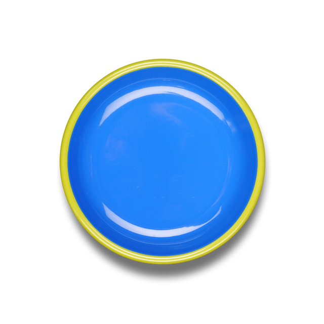 Knallbunter kleiner Teller aus Emaille | DM 18 cm