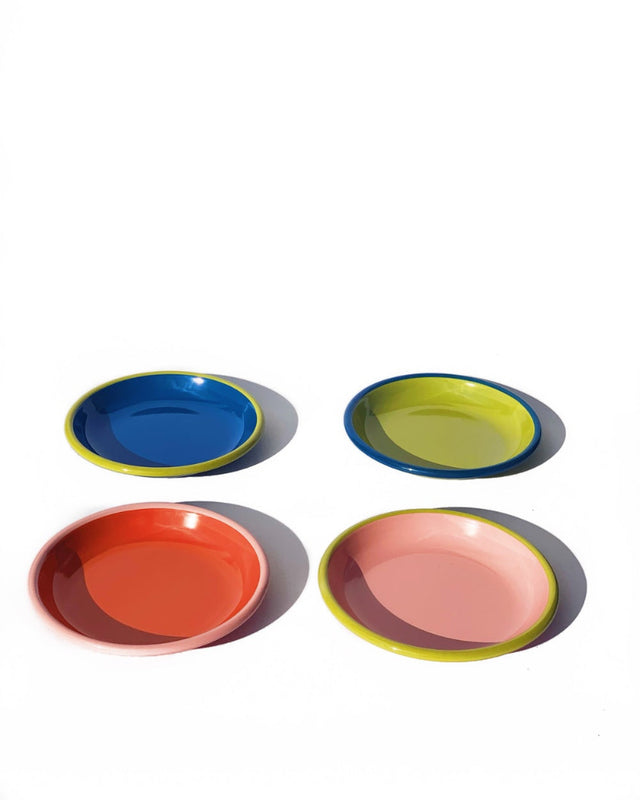 Knallbunter kleiner Teller aus Emaille | DM 18 cm