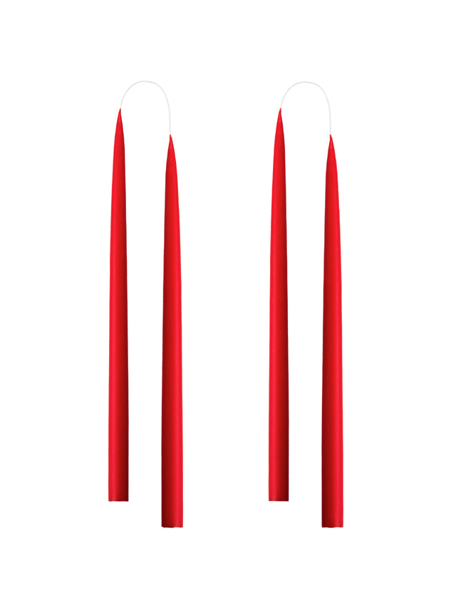 Konische Stabkerze in X-Mas Red, 35 Zentimeter hoch