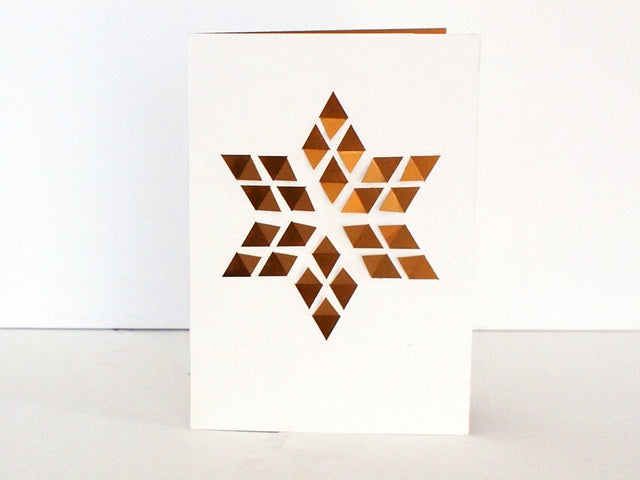 Strahlende Weihnachtskarte mit Goldenem Stern zum Ausklappen