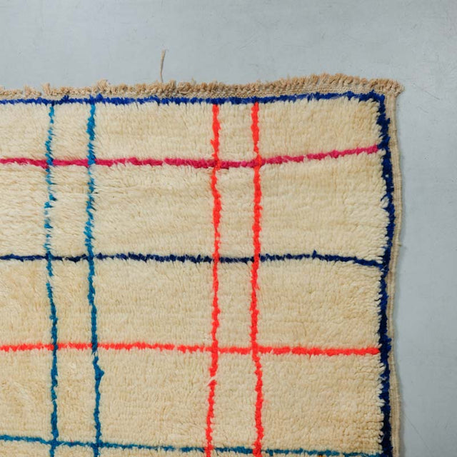 Azilal Colourful Grid | Bunte Linien auf cremefarbenem Grund