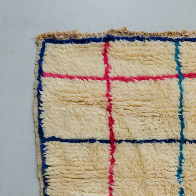 Azilal Colourful Grid | Bunte Linien auf cremefarbenem Grund