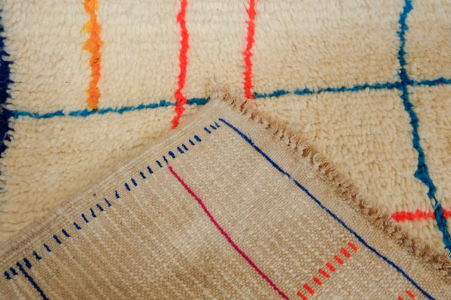 Azilal Colourful Grid | Bunte Linien auf cremefarbenem Grund