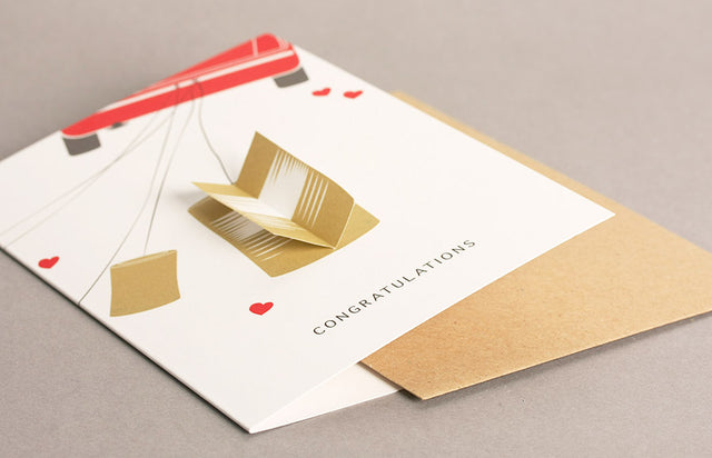 Klappkarte mit 3D-Herz oder Dose zur Hochzeit