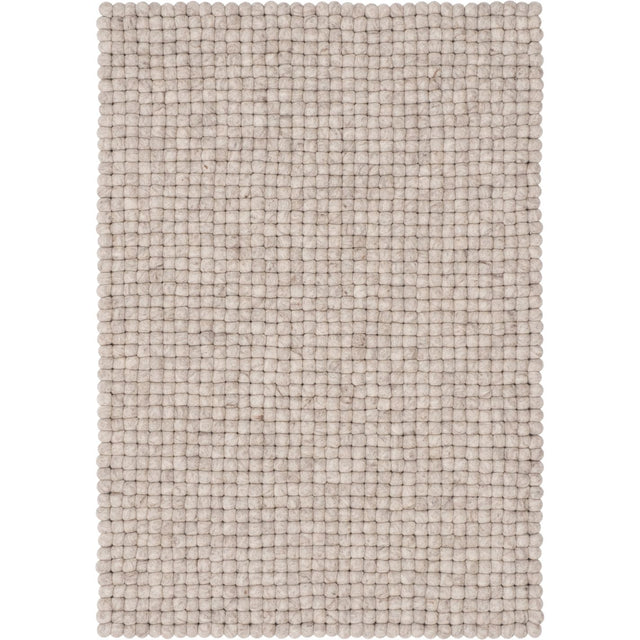 Filzkugelteppich BELA | Eckig | Beige meliert