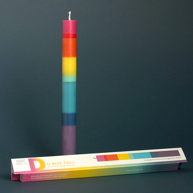 "Du bist toll!" | Handgegossene Kerze aus Stearin